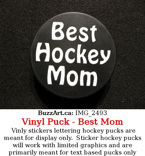 Vinyl sticker on hockey puck